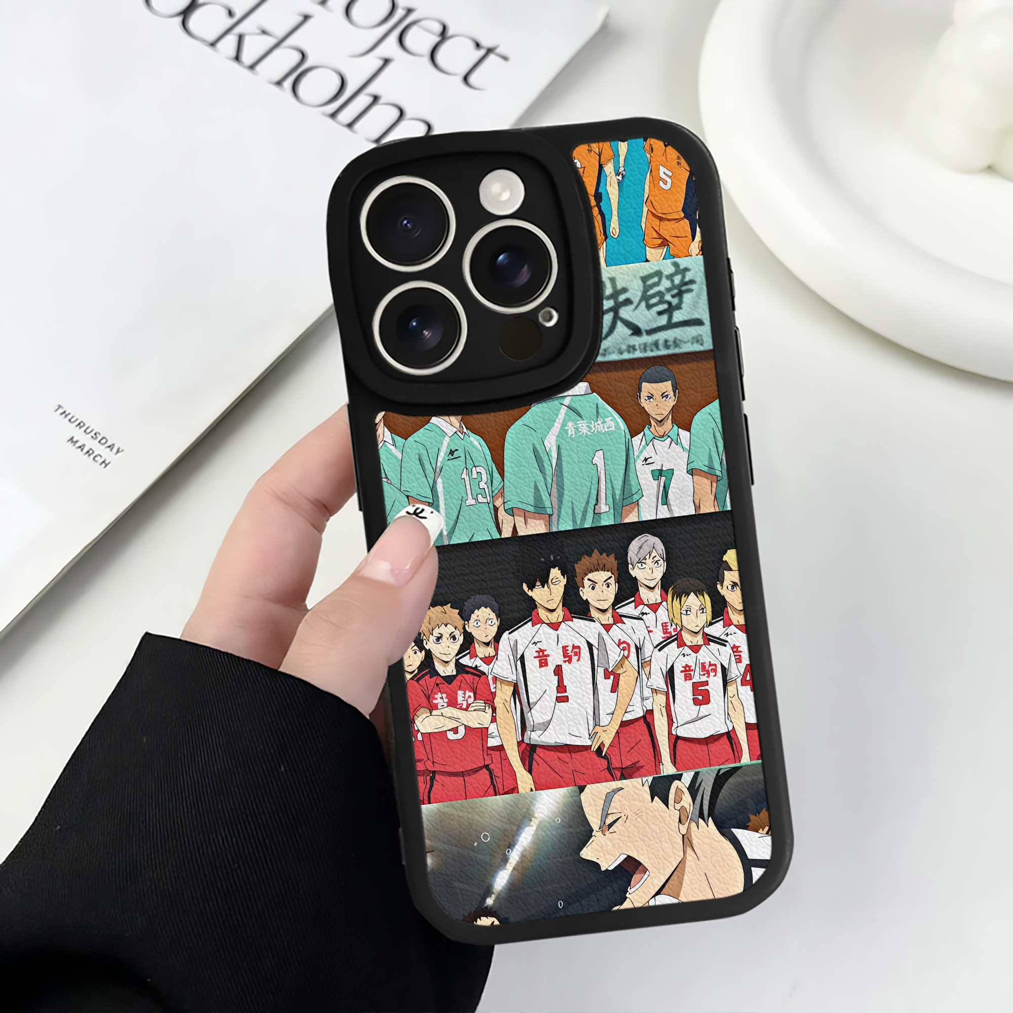 （画像用） ハイキュー!! Haikyu!! 【iPhone 16シリーズ対応】シリコンスマホケース（レザー調） 材質：シリコン